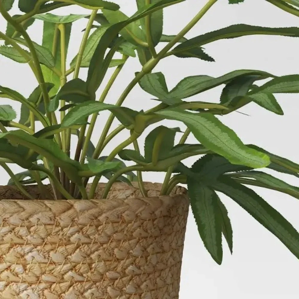 THRESHOLD NWT faux fern plant in Rattan basket -12”